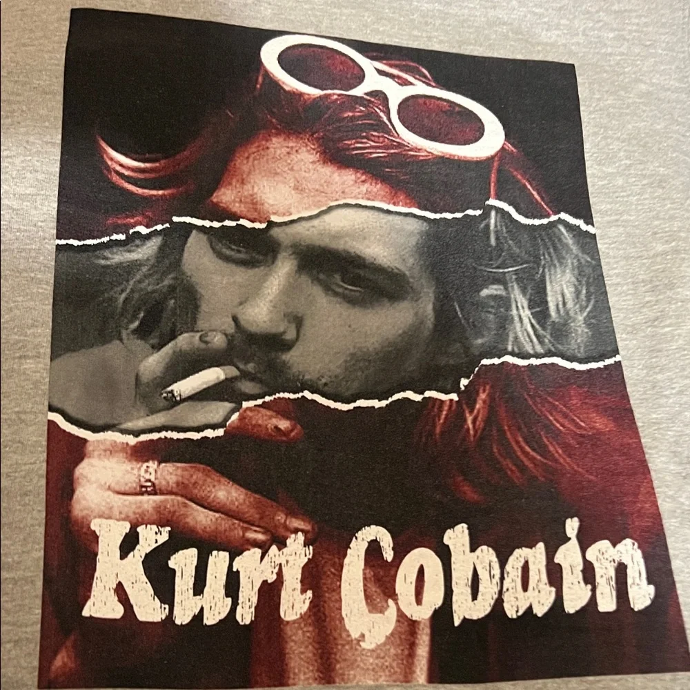 Kurt Cobain Nirvana - never worn Gray Crewneck Sweatshirt- very good quality